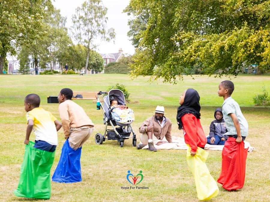 Sack races at our summer festival